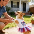 thumbnail image 6 of FeiFu 4th of July Girl Dog Dress with Independence Puppy Clothes for Small Dog 1st Independent Day Outfit Patriotic Pet Princess Skirt, 6 of 6