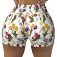 thumbnail image 2 of Haiem Tulips Flowers No Front Seam Biker Shorts for Women Yoga Workout Gym Bike Shorts with Tummy Control Moisture-Wicking-, 2 of 9