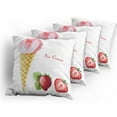 thumbnail image 5 of Ambesonne Ice Cream Throw Pillow Cover 4 Pack, Summer Flavors, 16", Sand Brown Pale Pink, 5 of 7