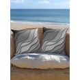 thumbnail image 5 of Outdoor Throw Pillow Set of 2, Black Grey Ombre Waterproof Pillow with Insert Included, Modern Geometric Abstract Aesthetic Cream Decorative Accent Cushion Sofa Pillows for Patio Porch, 18 x 18 In, 5 of 8