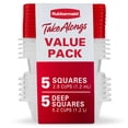 thumbnail image 3 of (2 pack) Rubbermaid TakeAlongs Food Storage Containers, 10 Piece Set, Red, 3 of 9
