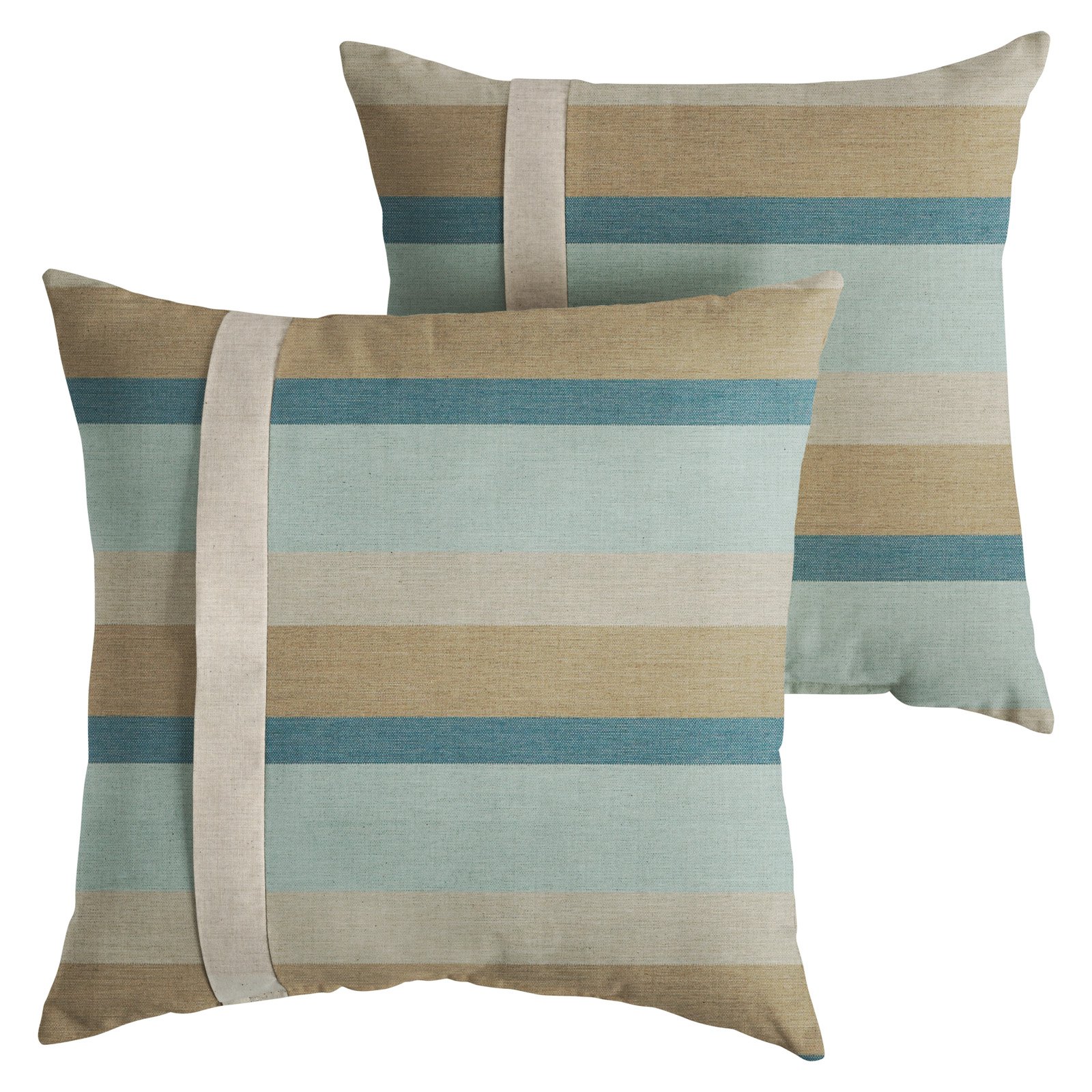 Mozaic Company Sunbrella Outdoor Square Gateway Mist Stripe Pillow