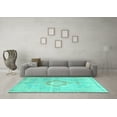 thumbnail image 3 of Ahgly Company Indoor Rectangle Medallion Turquoise Blue Traditional Area Rugs, 2' x 5', 3 of 4
