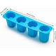 thumbnail image 2 of Molde para cubitos de hielo para tazas, molde de silicona de vidrio de 4 cavidades, bandeja de cubitos de hielo de silicona reutilizable para whisky, cóctel, café (1, azul-rectangular), 2 of 3