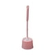 thumbnail image 2 of Juego de cepillo y limpiador para inodoro compacto con mango ergonómico, diseño moderno, base de drenaje hueca y cabezal de cepillo suave para la limpieza del baño, gris/rosa/verde., 2 of 6