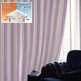 thumbnail image 5 of Purple Striped Blackout Curtains for Bedroom/Living Room, Pinch Pleated Black Out Curtains, Modern Simple Farmhouse Beige Vintage Room Darkening Window Drapes with Hooks 2 Panels, 39"x70", 5 of 8