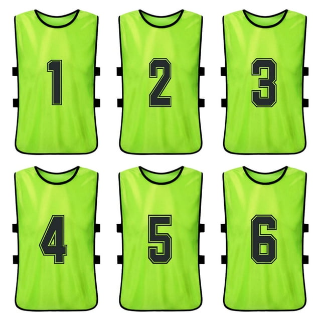 Chaleco 6PCS Kid's Football Pinnies Jerseys de fútbol de secado rápido Deportes juveniles Scrimmage Tomshoo Chaleco