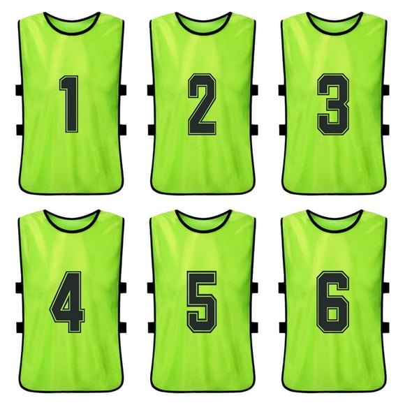 6 Pcs Chandails de Soccer à Séchage Rapide pour Enfants, Maillots de Sport pour Jeunes, Maillots d'Entraînement Numérotés