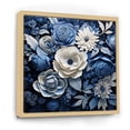 thumbnail image 2 of Designart "Seasonal Flowers In Watercolor Blues And Whites I" Flowers Floater Framed Wall Art Living Room, 2 of 5