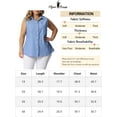thumbnail image 6 of Agnes Orinda Women's Plus Size Chambray Sleeveless Button Work Shirts 1X Light Blue, 6 of 6