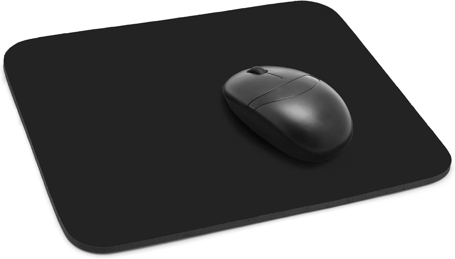 Black - Solid Color Mouse Pad – 8.5” x 7” – Smooth Surface & Non-Slip Rubber Base – Durable, Comfortable, Ideal for Office & Gaming Use