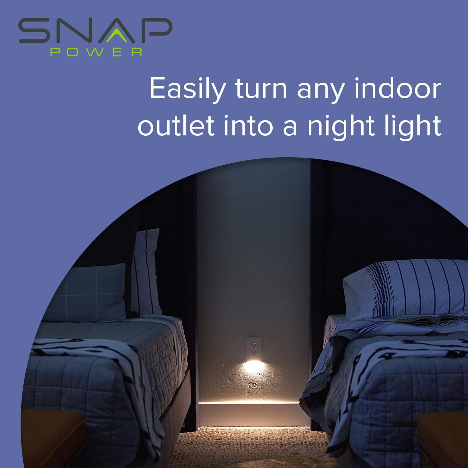 1 Pack - SnapPower GuideLight 2 for Outlets [for Standard Decor, Not GFCI outlets] - Night Light - Electrical Outlet Wall Plate with LED Night Lights - Automatic On/Off Sensor - (Décor, Ivory)
