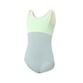 thumbnail image 4 of Xdegoge Kids Girls Sleeveless Ballet Dance Leotards Color Block Gymnastics Bodysuit Breathable Stretchy Dancewear Athletic Outfit Workout Active Playwear Tops For Children, 4 of 6