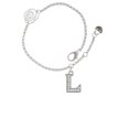 thumbnail image 2 of Delight Jewelry Silvertone Crystal Initial - L - Silver-tone Rose Link Chain Bracelet, 6.25"+1.75" Extender, 2 of 4