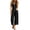 Black, variant on Jumpsuits for Women Sleeveless Zipper V Neck One Piece Jumpsuit Waist Cinched Slim Fit Wide Leg Ankle Length Jumpsuit with Pockets Summer Casual Outfits