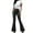 Black, variant on Bmisegm Women's Mid Waist Flared Lace Up Denim Jeans, Blue, XXL