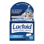 Lactaid Fast Act Caplets for Lactose Intolerance, Lactase Supplements, 96 Count