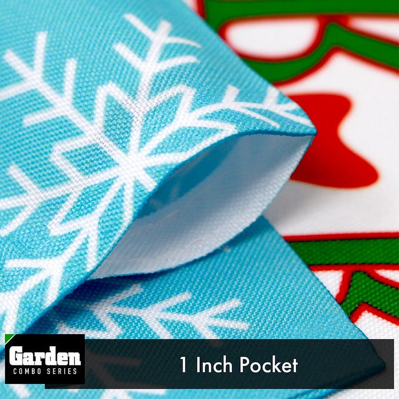 G128 2sets: 36"x16" Garden Yard Flag Stand Black & 12"x18" Christmas Garden Flag Penguin Candy Cane