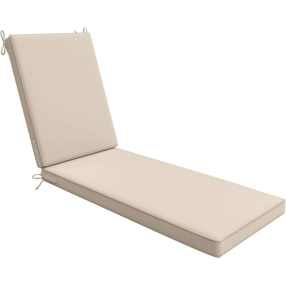 CGRP Outdoor Chaise Lounge Cushions, Waterproof, Fade-Resistant Patio Furniture Replacement Cushions, 72" x 21" x 3", Beige
