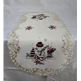 thumbnail image 3 of Doily Boutique Christmas Table Runner with a Snowman on Ivory Fabric Size 54 x 15 inches, 3 of 4