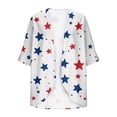 thumbnail image 6 of Gamivast Summer Cardigans for Women Patriotic American Flag Star Stripe Print Open Front Loose Flowy Fit Cover Ups Lightweight Breathable Chiffon 3/4 Sleeve Kimono Beach Vacation outfits, 6 of 6