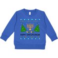 thumbnail image 2 of Inktastic Happy Chrismukkah Sweater Style with Menorah and Trees Toddler Sweatshirt, 2 of 4