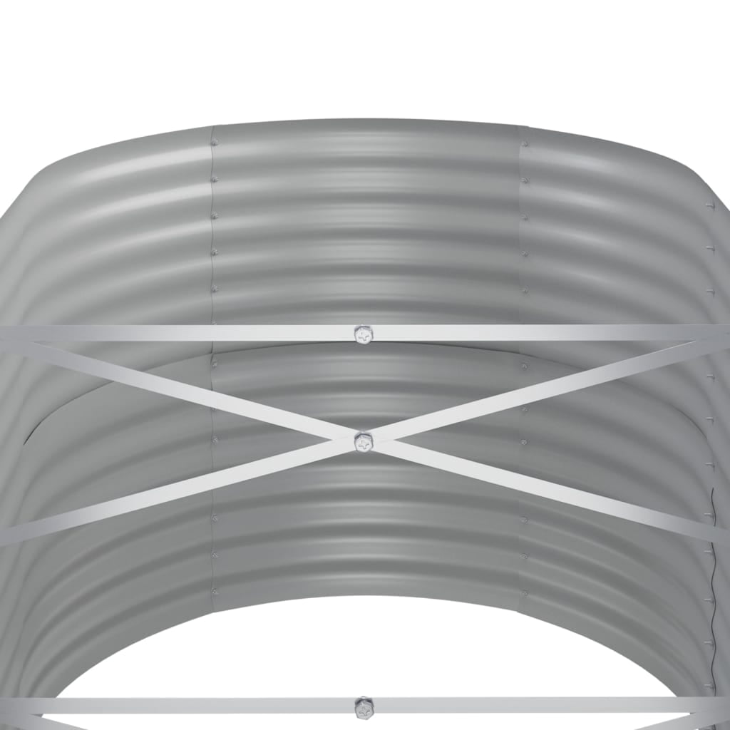 vidaXL Raised Garden Bed Raised Flower Bed Galvanized Steel Outdoor Planter