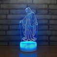 thumbnail image 1 of Luz De Noche 3D Virgen María Luz De Noche Lámpara De Ilusión Led 7 Cambio De Color Control Táctil Mesa Decoración De Escritorio Lámparas Regalo De Cumpleaños Base Acrílico Cable USB, 1 of 5