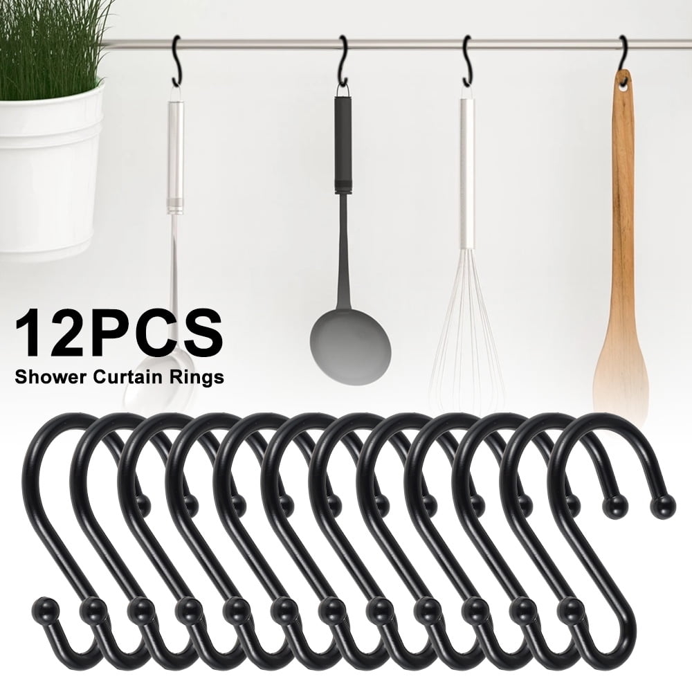 HOTBEST 12pcs Shower Curtain Hooks Rust Proof Shower Curtain Rings