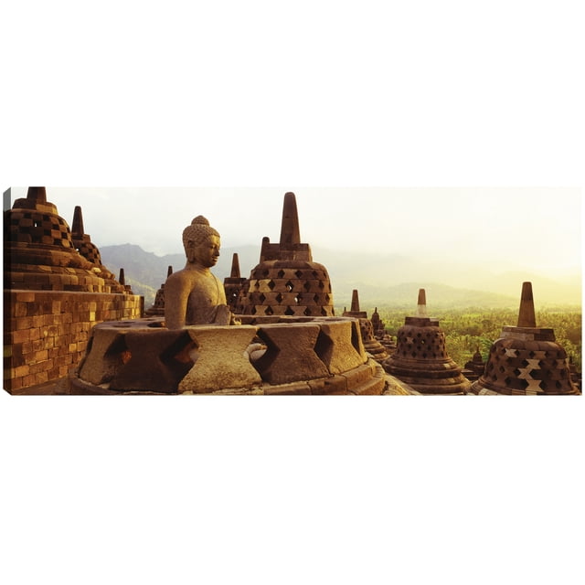 Cuadro Decorativo - Templo de Java Jr Impresión en canvas, estrechado.