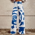 thumbnail image 2 of Bovemsi Wide Leg Pants Woman High Waist Patterned Lightweight Loose Fit Casual Colorful Trouser Imitation Jeans Travel Pants, 2 of 9