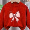 thumbnail image 4 of TOWED22 Toddler Baby Girl Outfits Ruffle Long Sleeve Print Tops + Flare Pants Set Toddler 2Pcs Fall Winter Clothes,Red,4-5 Y, 4 of 5