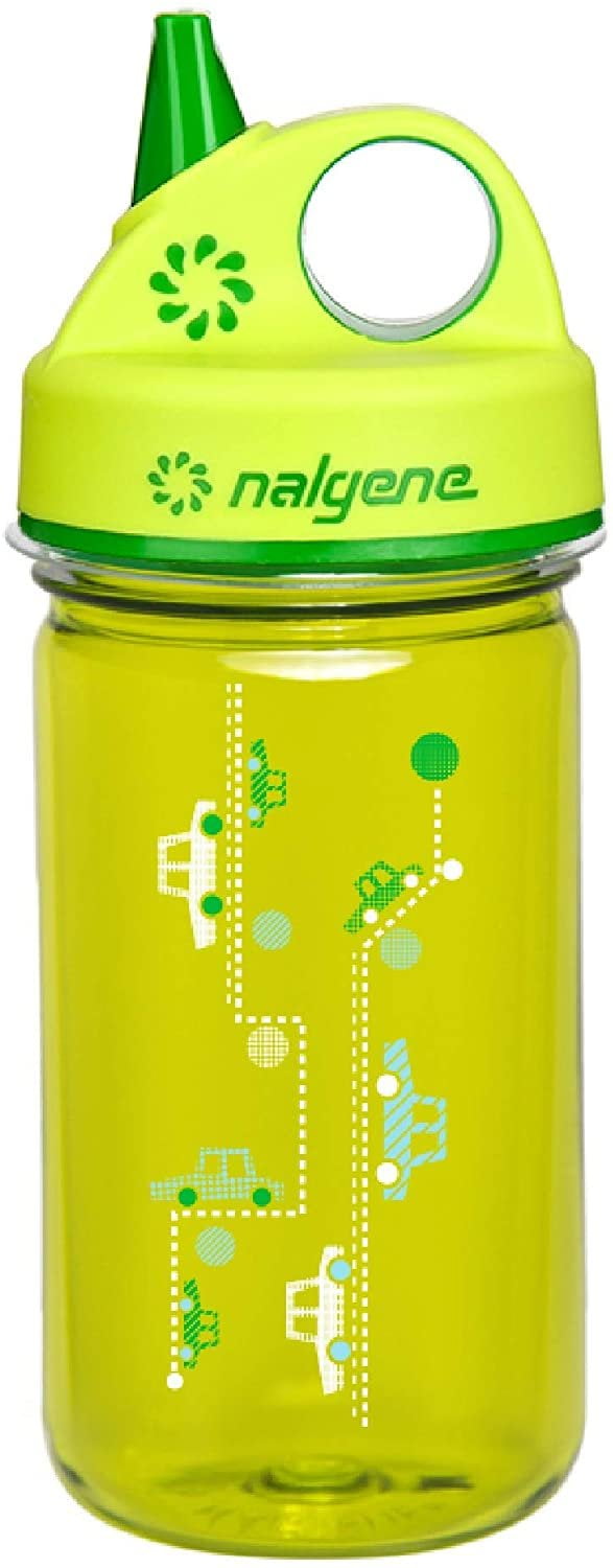 Leak Proof Sippy Cup Reusable and Sustainable BPA and BPS Free Nalgene Kids Grip-N-Gulp Water Bottles Durable Dishwasher Safe 12 Ounces