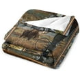 thumbnail image 3 of Bear Deer Hunting Blanket Deer Gifts for Boys Men Hunting Throw Blanket for Couch Sofa Bed Soft Warm Flannel Fleece for Adults 60"x80", 3 of 6