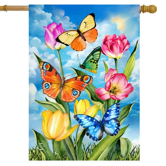Briarwood Lane Sunshine Butterflies House Flag