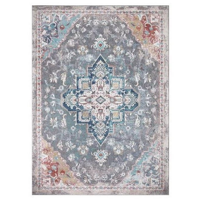 7 x 9 ft. Tabriz Medallion Area Rug, Gray
