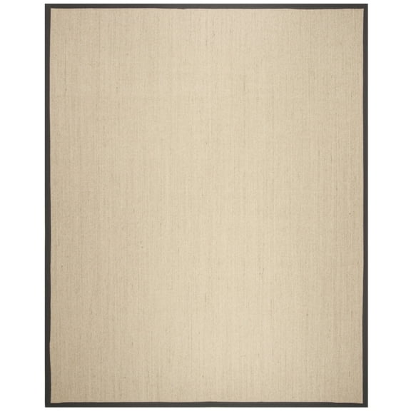 SAFAVIEH Natural Fiber Keane Solid Area Rug, Natural/Dark Grey, 2' x 3'