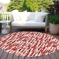 thumbnail image 6 of Addison Rugs Chantille Indoor/Outdoor Transitional Lines Red Washable Round Rug, 8' x 8', 6 of 6