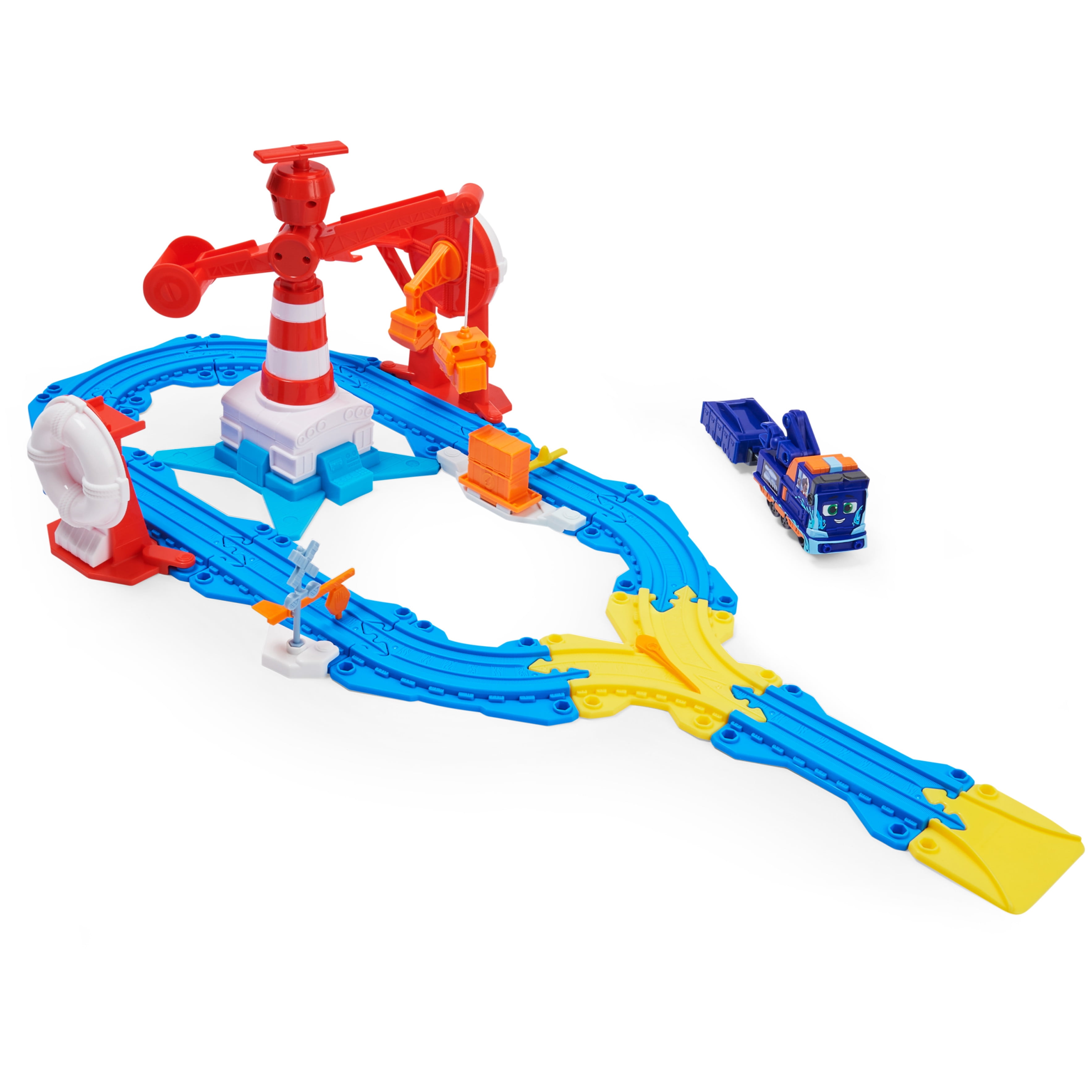 Mighty Express Port Station With Exclusive Toy Train Magnetic Crane Walmart Com