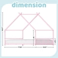 thumbnail image 4 of Pink Flat Bed House Shape with Side Guardrails Twin Children's Iron Bed, 4 of 12