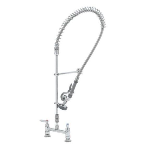 T And S Brass B-2277-Cr Pre-Rinse, Spring Action, Deck Mount, Vac. Breaker, Supply Nipples