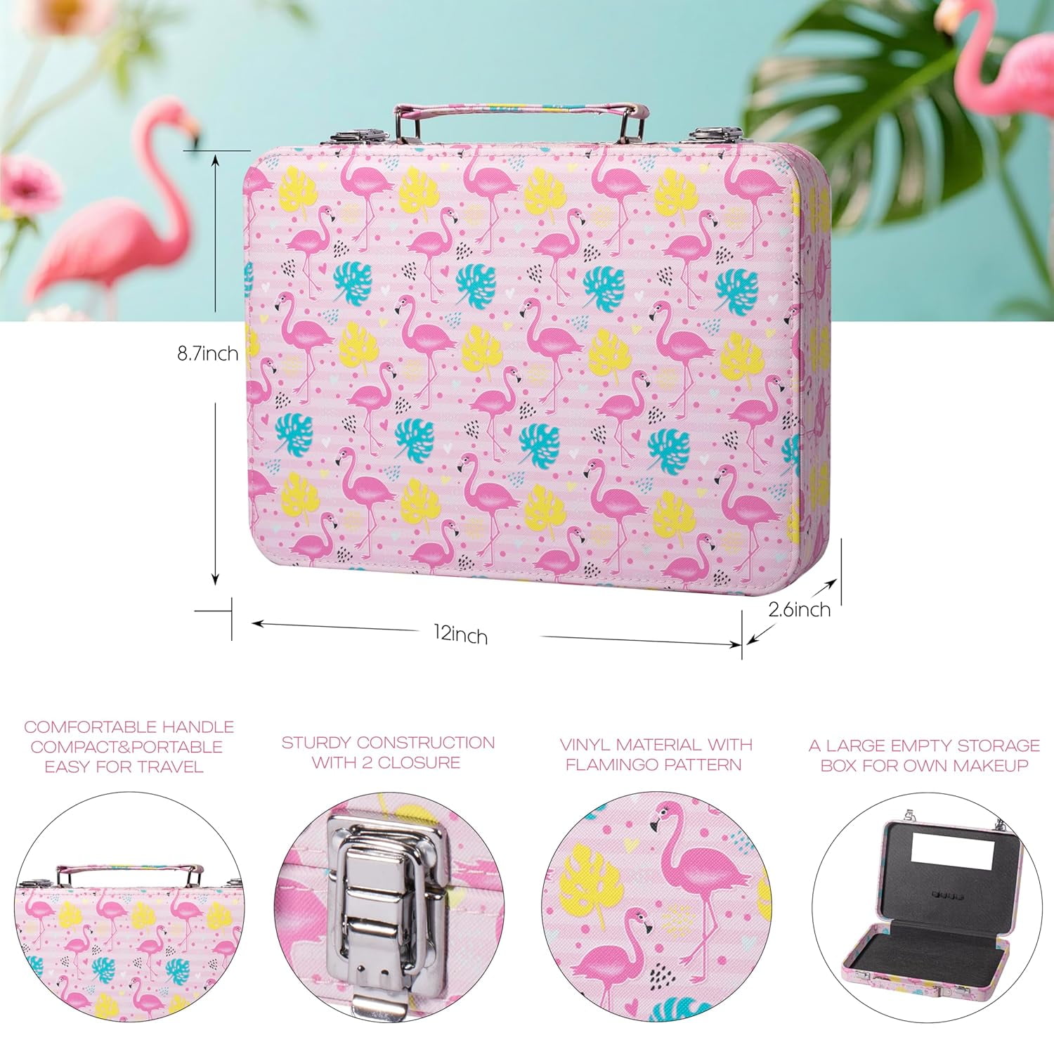 Hot Sugar Makeup Kit for Teenager Girls 10-12, All in One Beginner Makeup Kit for Women Full Kit, Teen makeup kit Cosmetic Gift Set for Birthday Christmas (Flamingo)