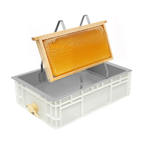 Honey Harvesting Tool Set, Stainless Steel Honey Uncapping Station, Beekeeping Supply Tools, Large Capacity Honey Collecting Container with Drip Tray ,Tray