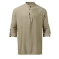 thumbnail image 2 of Gvmfive Mens Casual Long Sleeve Stand Collar Button Up Shirts, 2 of 6