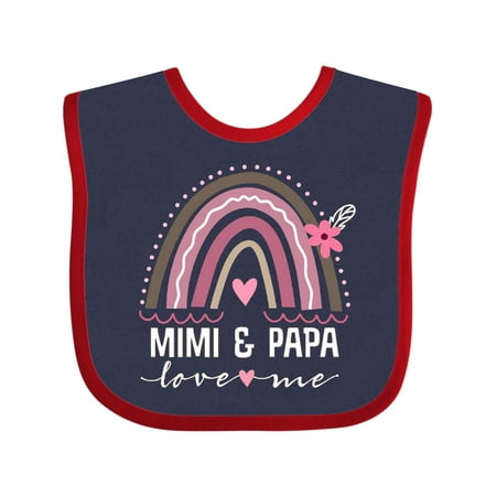 

Inktastic Mimi and Papa Love Me Rainbow Gift Baby Girl Bib