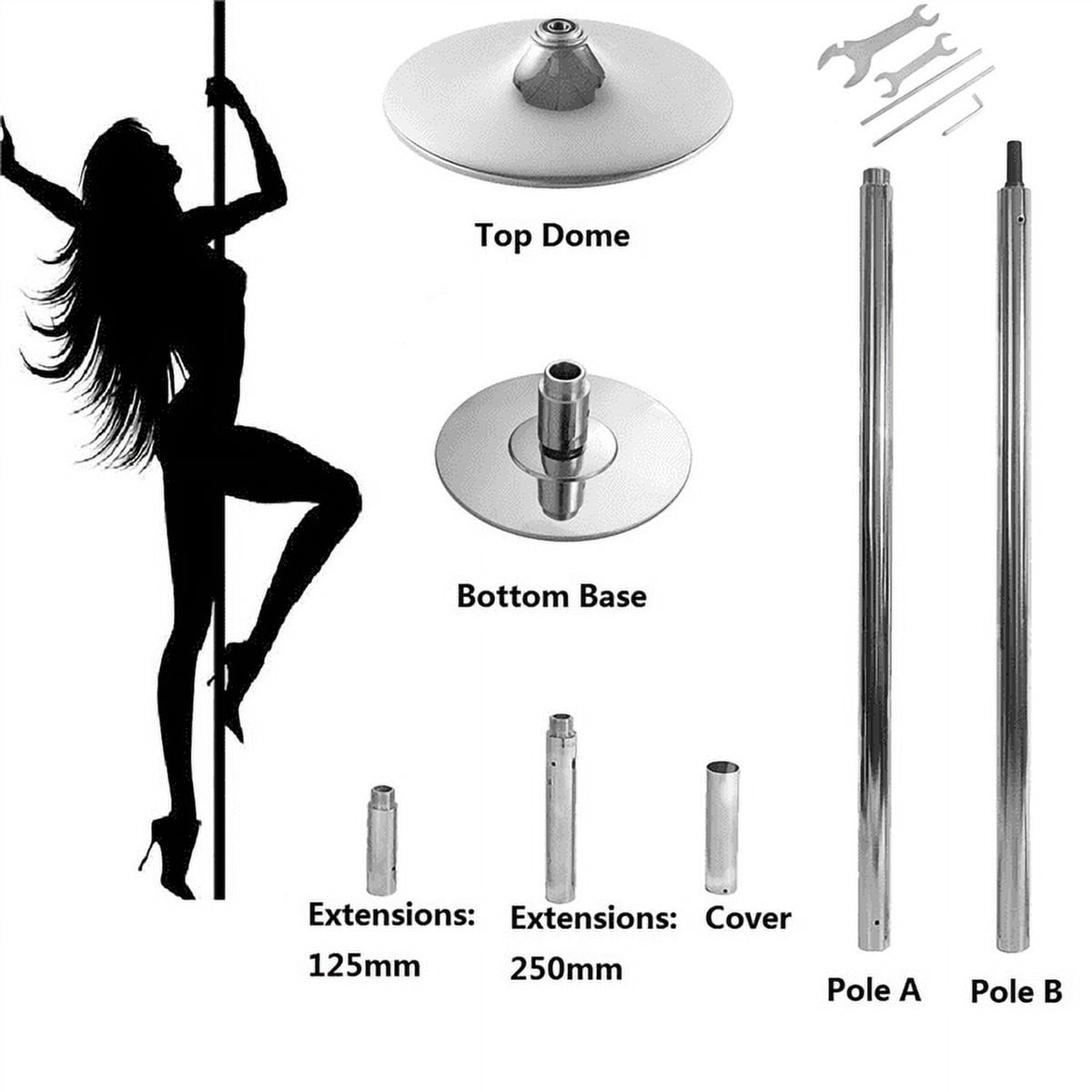 Renwick Portable Dance Pole 108.3'' x 15.2'' Silver Exercise Mat with Assembly Instruction
