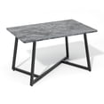 thumbnail image 5 of UHOMEPRO Dining Table Set for 6, Dining Room Set with Chairs and Bench, Modern Kitchen Table Set with Metal Frame for Dining Room, Kitchen and Apartment,Gray, 5 of 15