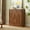 Walnut, variant on S-HOME Modern Wavy Sideboard Storage Cabinet in Walnut Finish, 31.5 Inch Kitchen or Living Room Curved Design Furniture