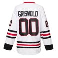 thumbnail image 2 of Camiseta de hockey de la película de vacaciones navideñas de Clark Griswold n.° 00, bordada, cosida, para hombre, 2 of 4