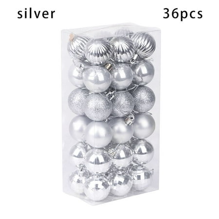 

36PCS 4CM Plastic DIY Gifts Party Supplies Crafts Christmas Tree Decoration Drop Pendant Xmas Hanging Ball Bauble SILVER